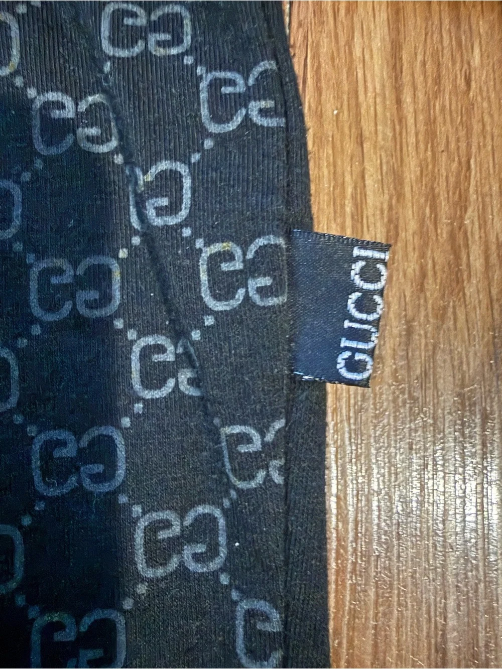 Gucci Black Long Sleeve GG Pattern shirt with historic 